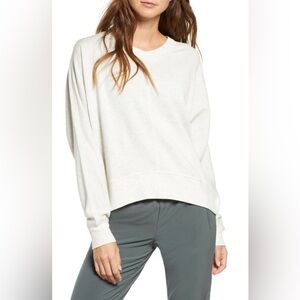 Zella Ivory Long-Sleeve Pullover Sweatshirt